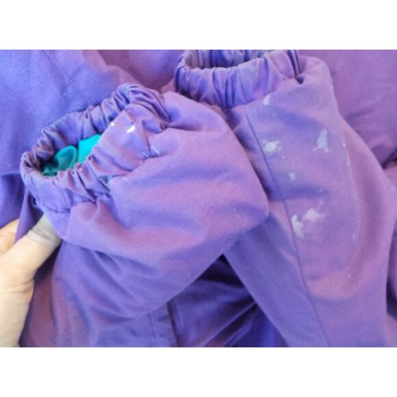 VTG London Fog Purple Teal Down Puffer Women size Large Jacket Coat Mid Length - Picture 10 of 14